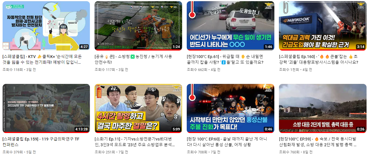 중앙행정기관 유튜브 총 172건 영상 게재. 기관 평균 4.1건!